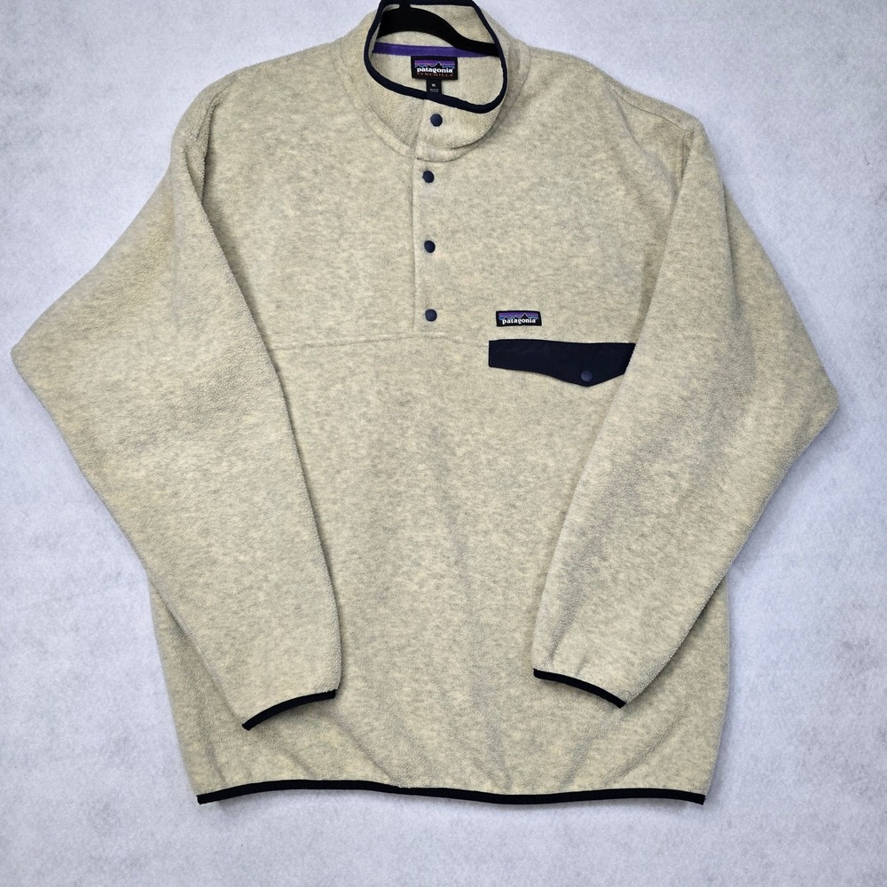 Patagonia Synchilla Snap-T Fleece Pullover Oatmeal Heather Navy XL 25450 FA16
